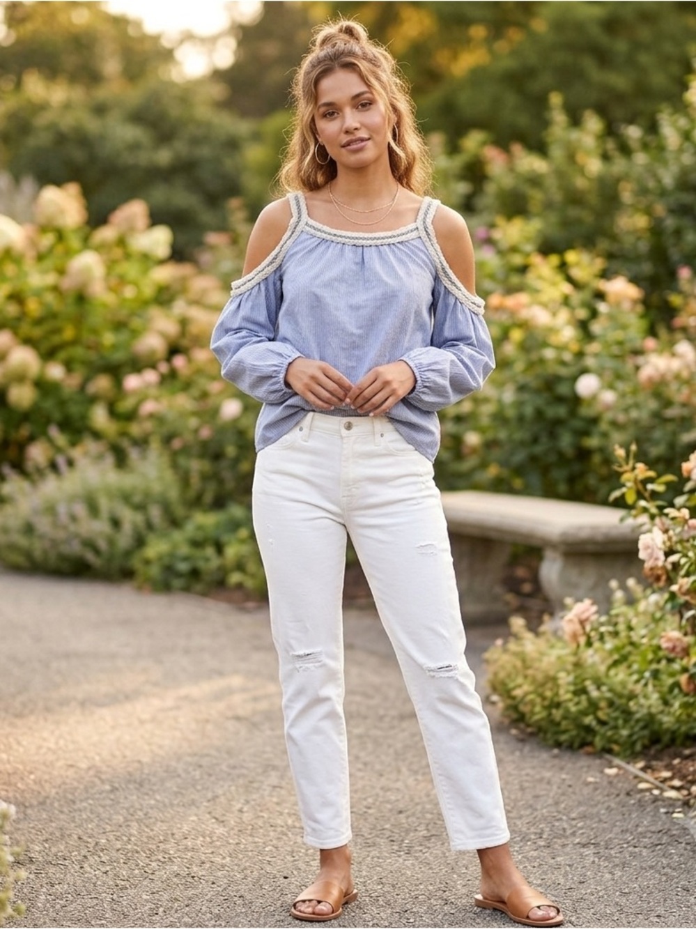 Living Doll Cold Shoulder Sleeve Top Size S